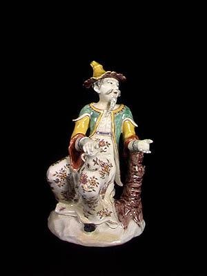 Kínai férfi figura, Saint-Cloudból (porcelán) alkotó: French School