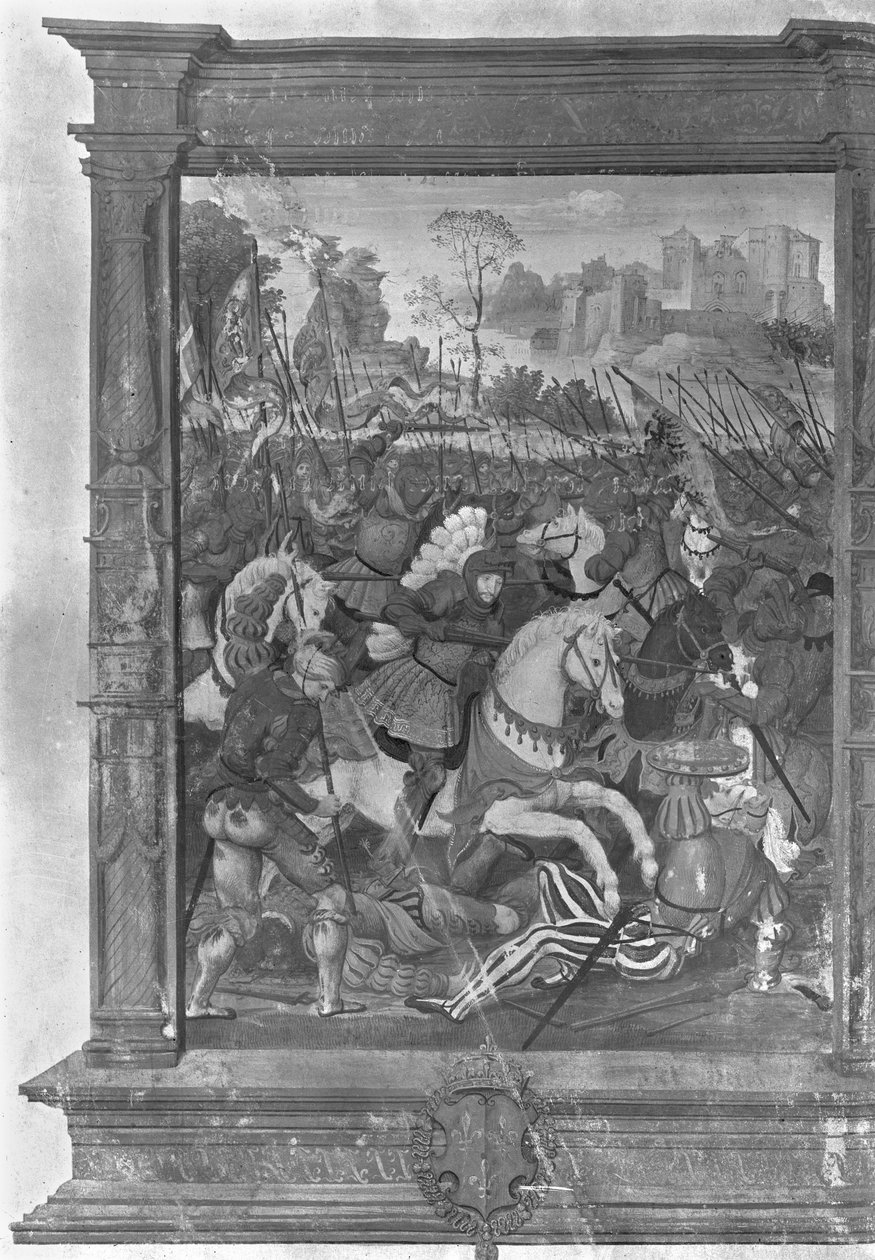 Fol.1 I. Francois (1494-1547) rohamozni a marignani csatában, 1515. szeptember 14. alkotó: French School