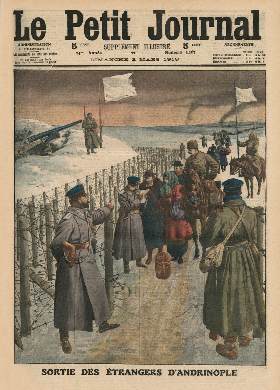 Külföldiek Andrinopolyból, a „Le Petit Journal” címlapjának illusztrációja, mellékelt illusztráció, 1913. március 2. alkotó: French School