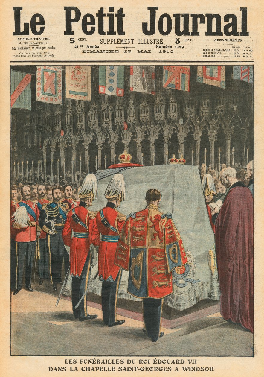 VII. Edward király temetése a windsori St. George kápolnában, illusztráció a „Le Petit Journal”-ból, kiegészítő illusztráció, 1910. május 29. alkotó: French School