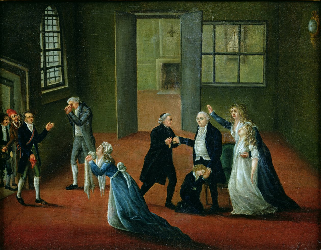 XVI. Lajos (1754-93) búcsúzik családjától, 1793. január 20. alkotó: French School