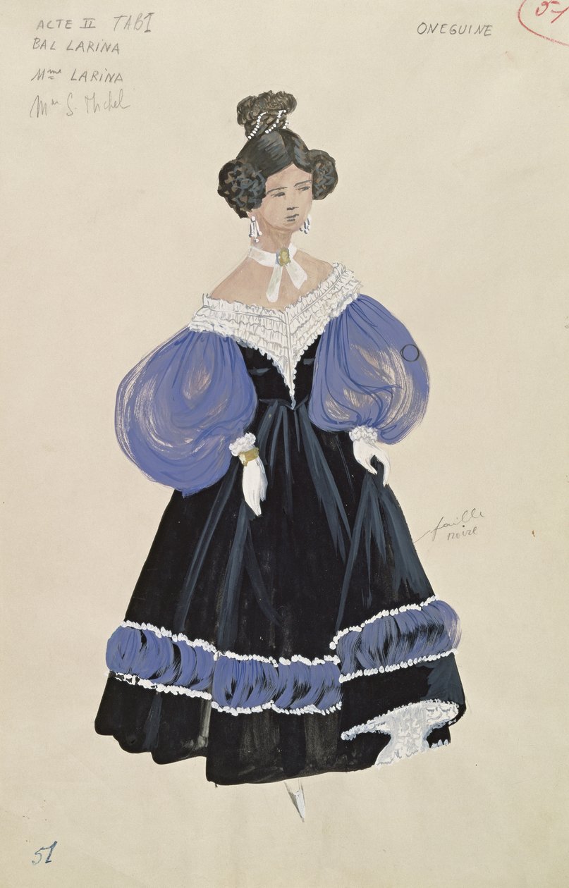 Mme. Larina, Peter Ilich Csajkovszkij (1840-93) "Jevgene Onegin" című operájából alkotó: French School