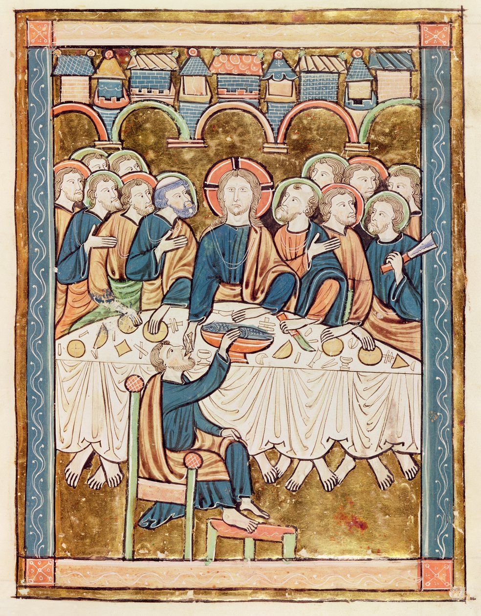 Ms 3016 fol.14 Az utolsó vacsora, a 