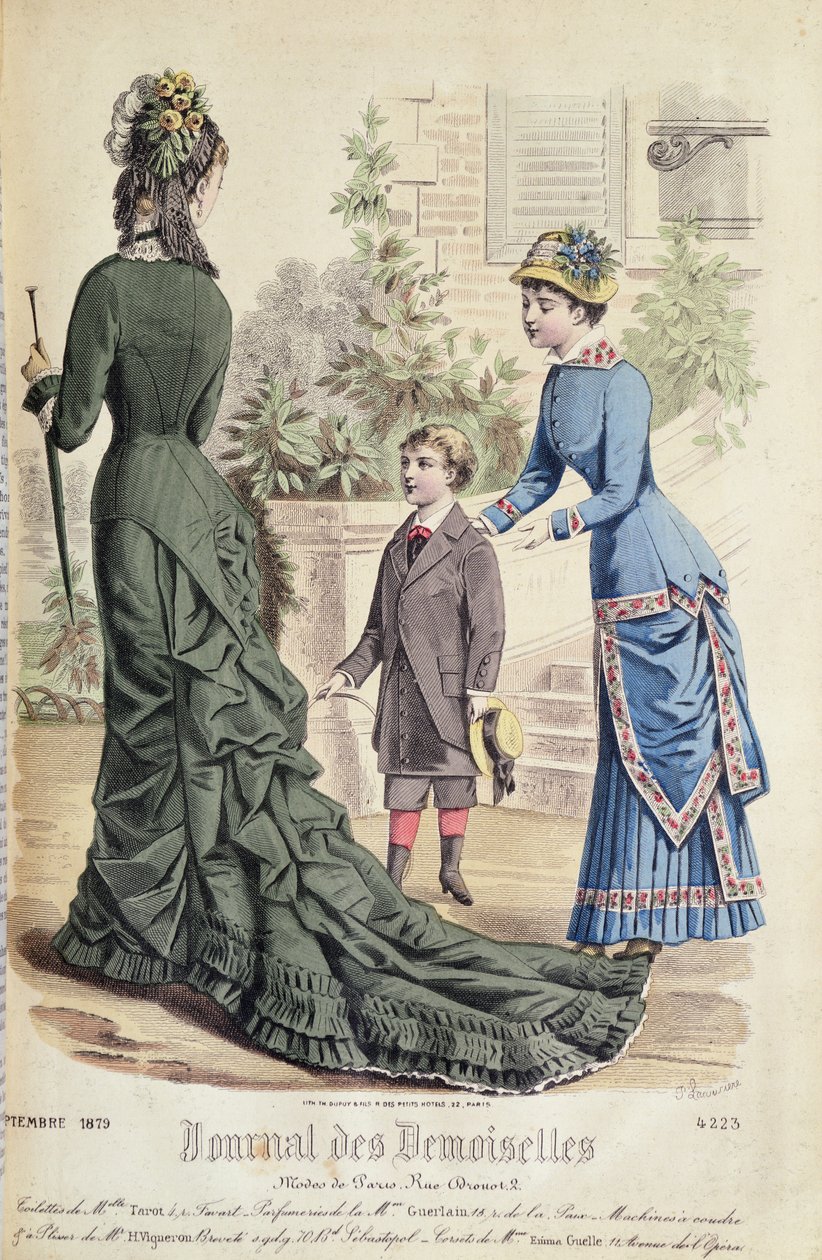 Paris Fashion, a „Journal des Demoiselles”-ből, megjelent Dupuy Paris, 1879 alkotó: French School
