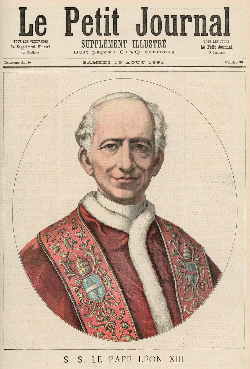 XIII. Leó pápa (1810-1903) a „Le Petit Journal”-ból, 1891. augusztus 15. alkotó: French School