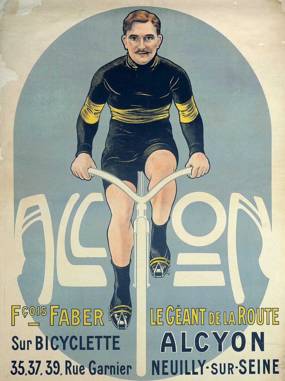 Francois Fabert (†1915) Alcyon kerékpárján ábrázoló plakát alkotó: French School