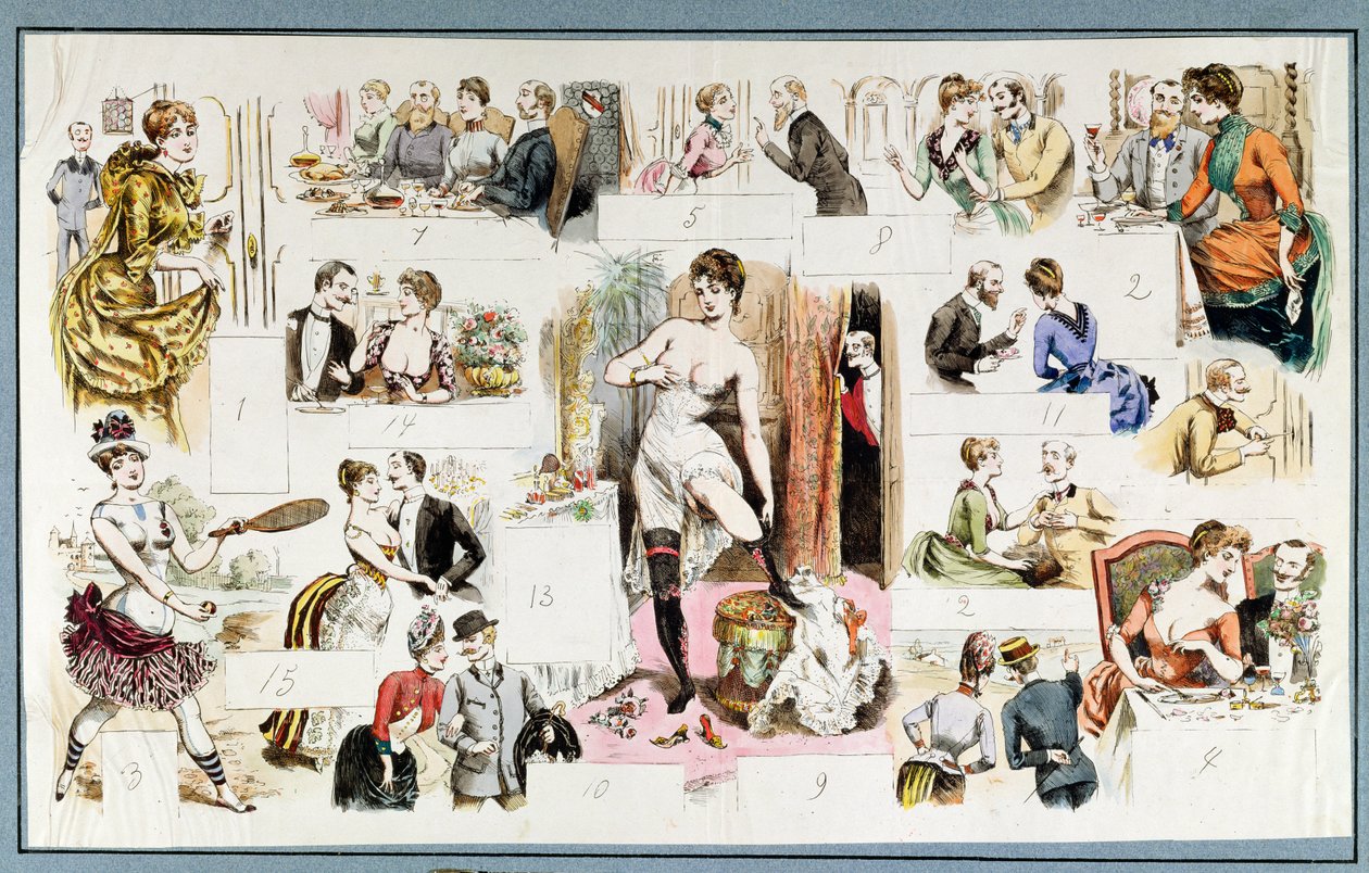 Jelenetek egy kurtizán mindennapi életéből, 1880 körül alkotó: French School