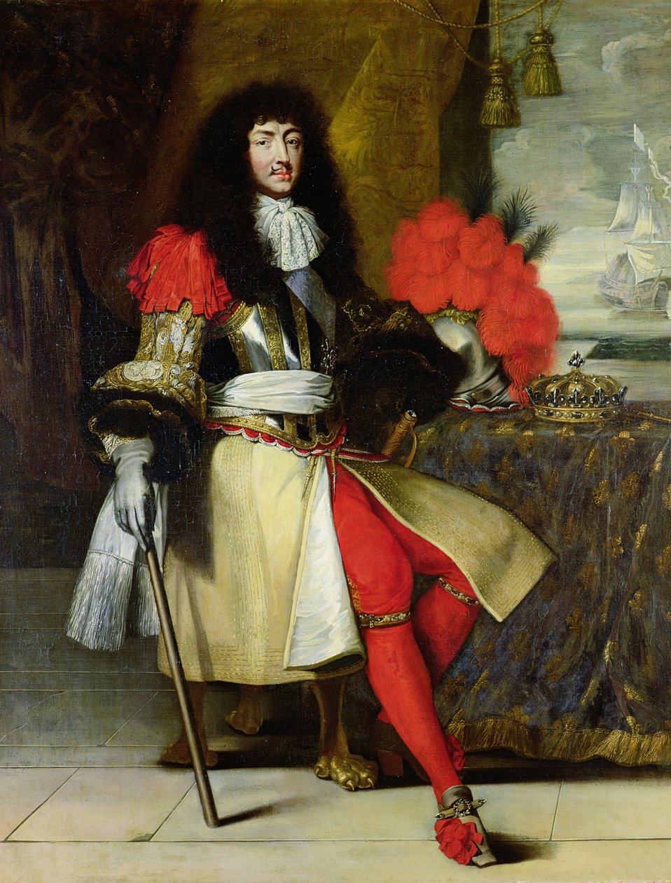 XIV. Lajos (1638-1715) ülő portréja 1670 után alkotó: French School