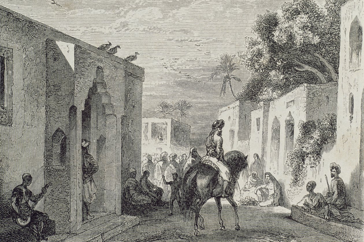 Utca egy zanzibári városban, 1860-as évek alkotó: French School