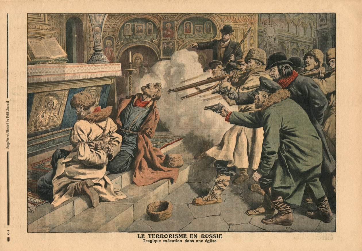 Terrorizmus Oroszországban, illusztráció a „Le Petit Journal” című folyóiratból, mellékelt illusztráció, 1907. február 24. alkotó: French School