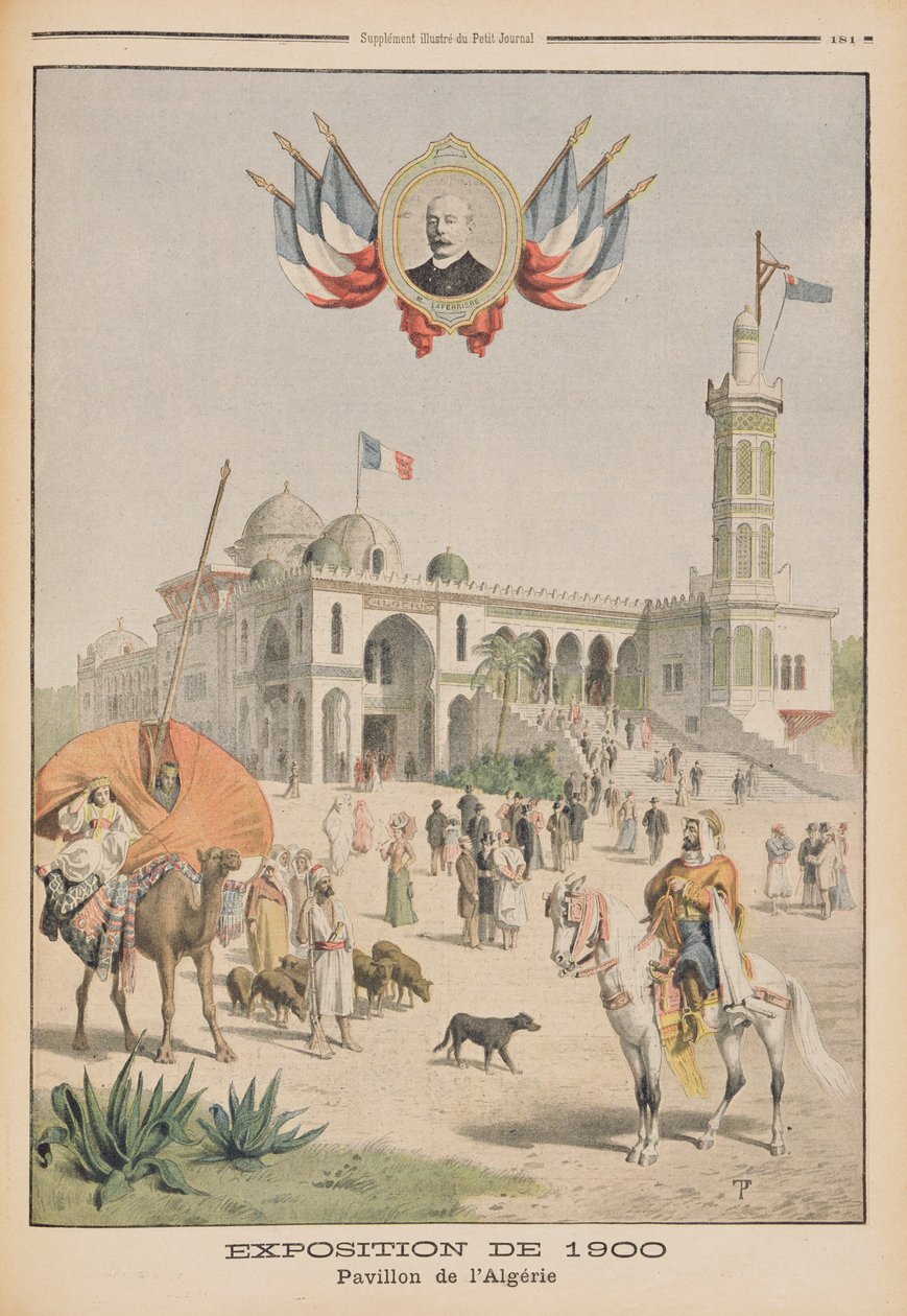 Algériai pavilon az 1900. évi párizsi egyetemes kiállításon, illusztráció a „Le Petit Journal” című folyóiratból, kiegészítő illusztráció, 1900. június 10. alkotó: French School