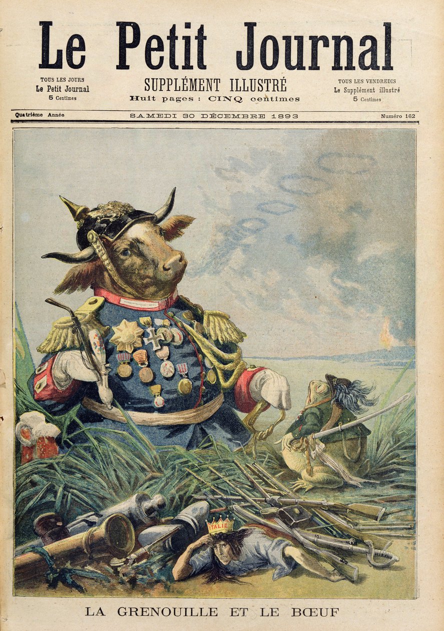 A béka és az ökör, illusztráció a „Le Petit Journal”-ból, 1893. december 30. alkotó: French School