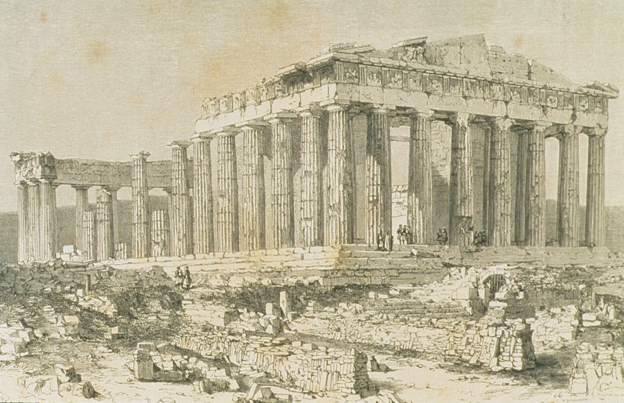 A Parthenon, Athén, az 1860-as években alkotó: French School