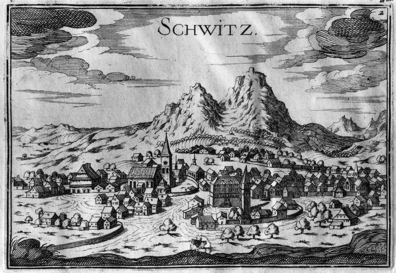 Kilátás Schwyzre alkotó: French School