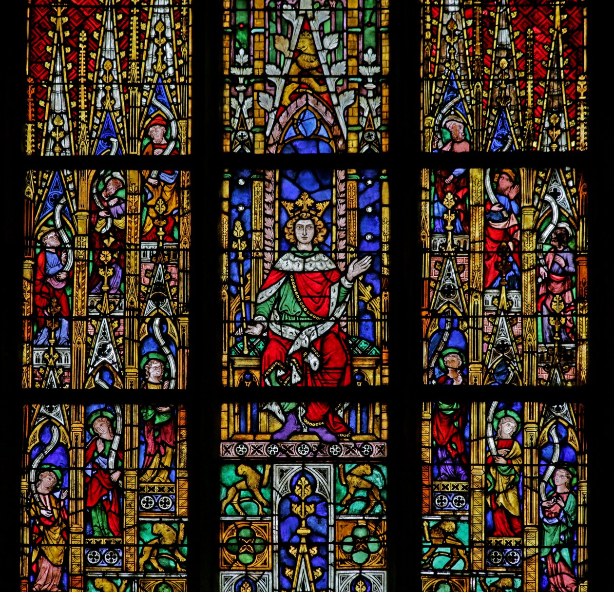 A trónoló Salamont ábrázoló ablak, c. 1320, 14-20. század (többnyire modern) alkotó: French School