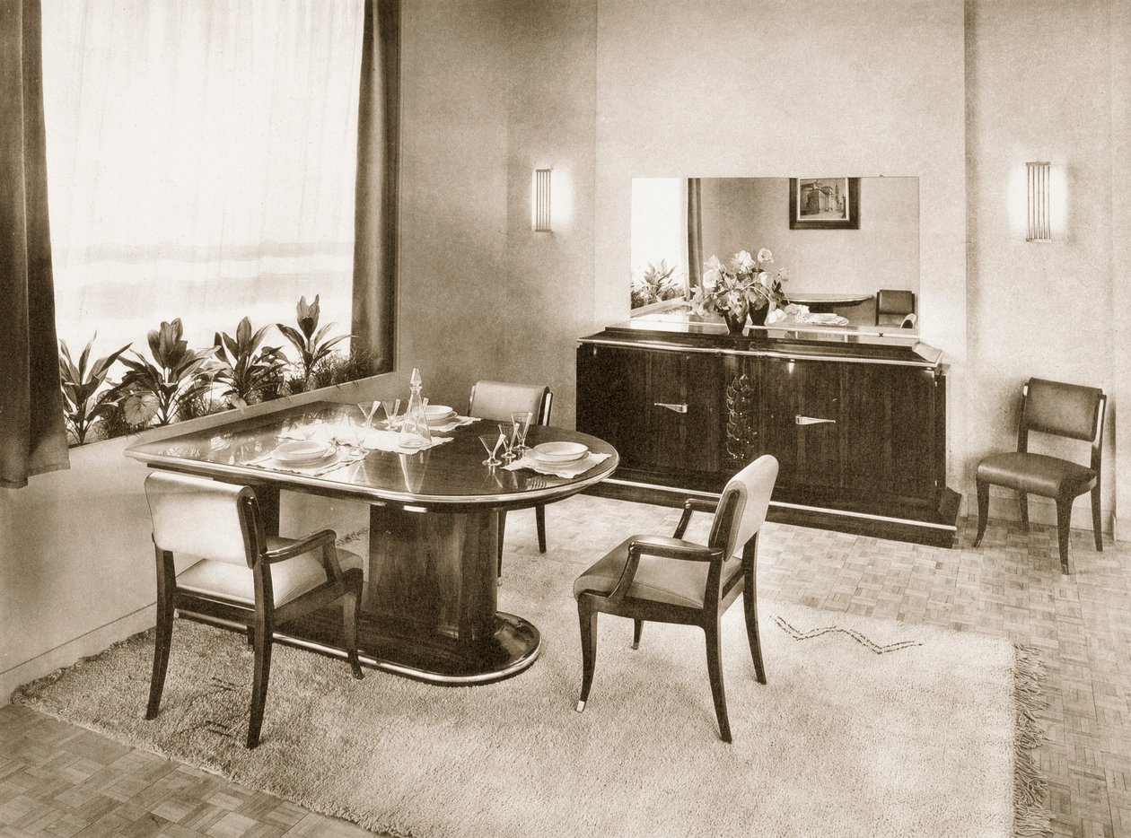 Ebédlő az Ensembles Mobilierstől, pub. 1937. alkotó: French Photographer