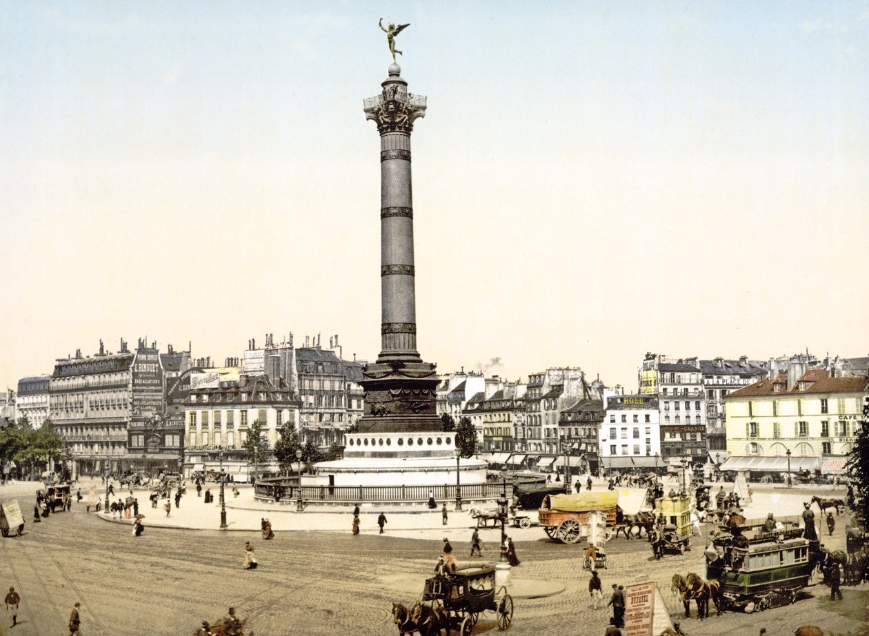 Place de la Bastille, Párizs, pub. 1900 alkotó: French Photographer