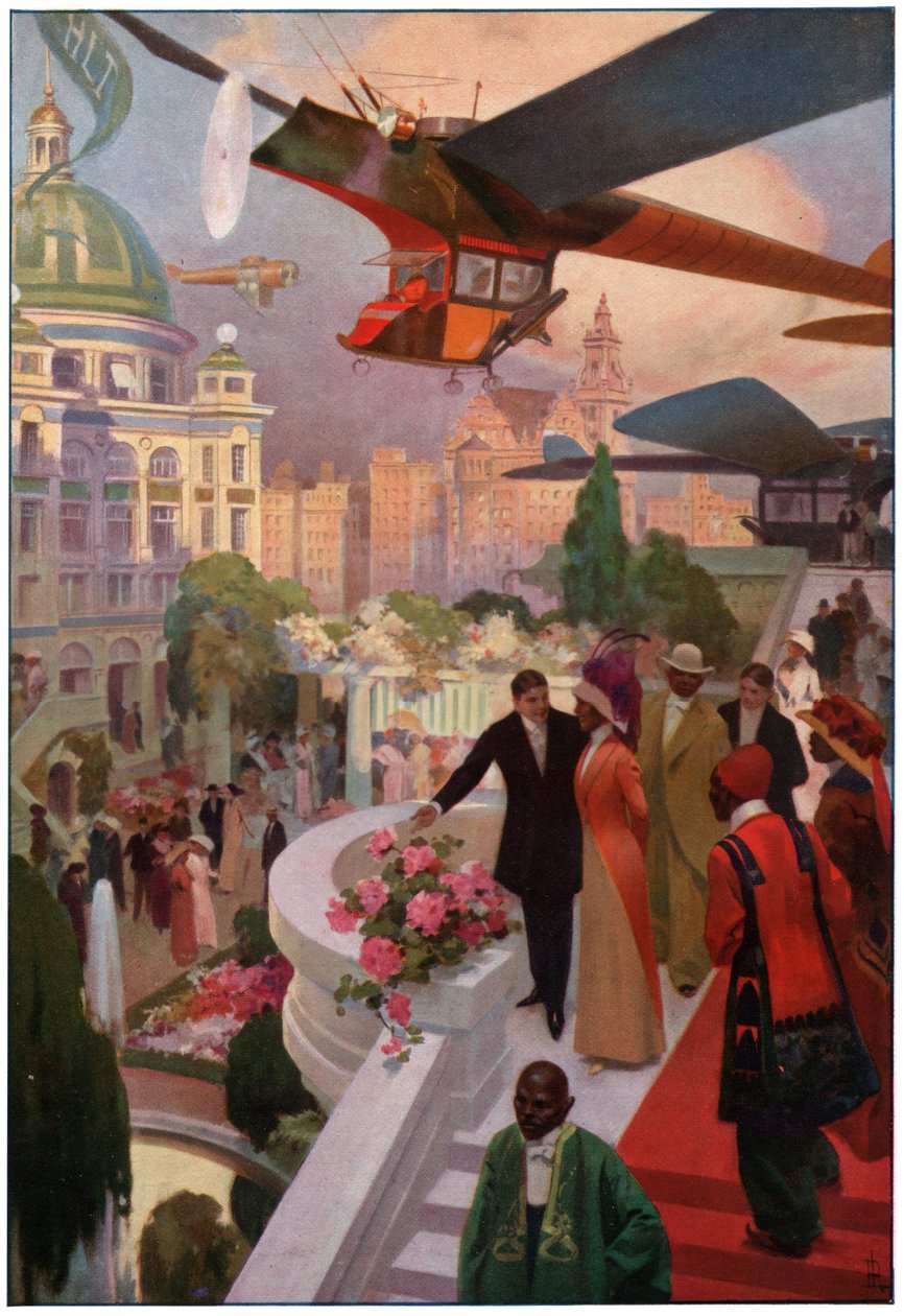 Repülőgépek a jövőben. 1910 körül (metszet) alkotó: French School