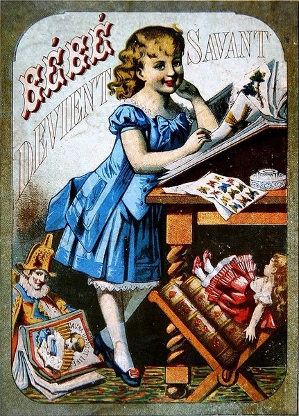 „A babából tudós lesz”, 1870 körül (színes litó) alkotó: French School