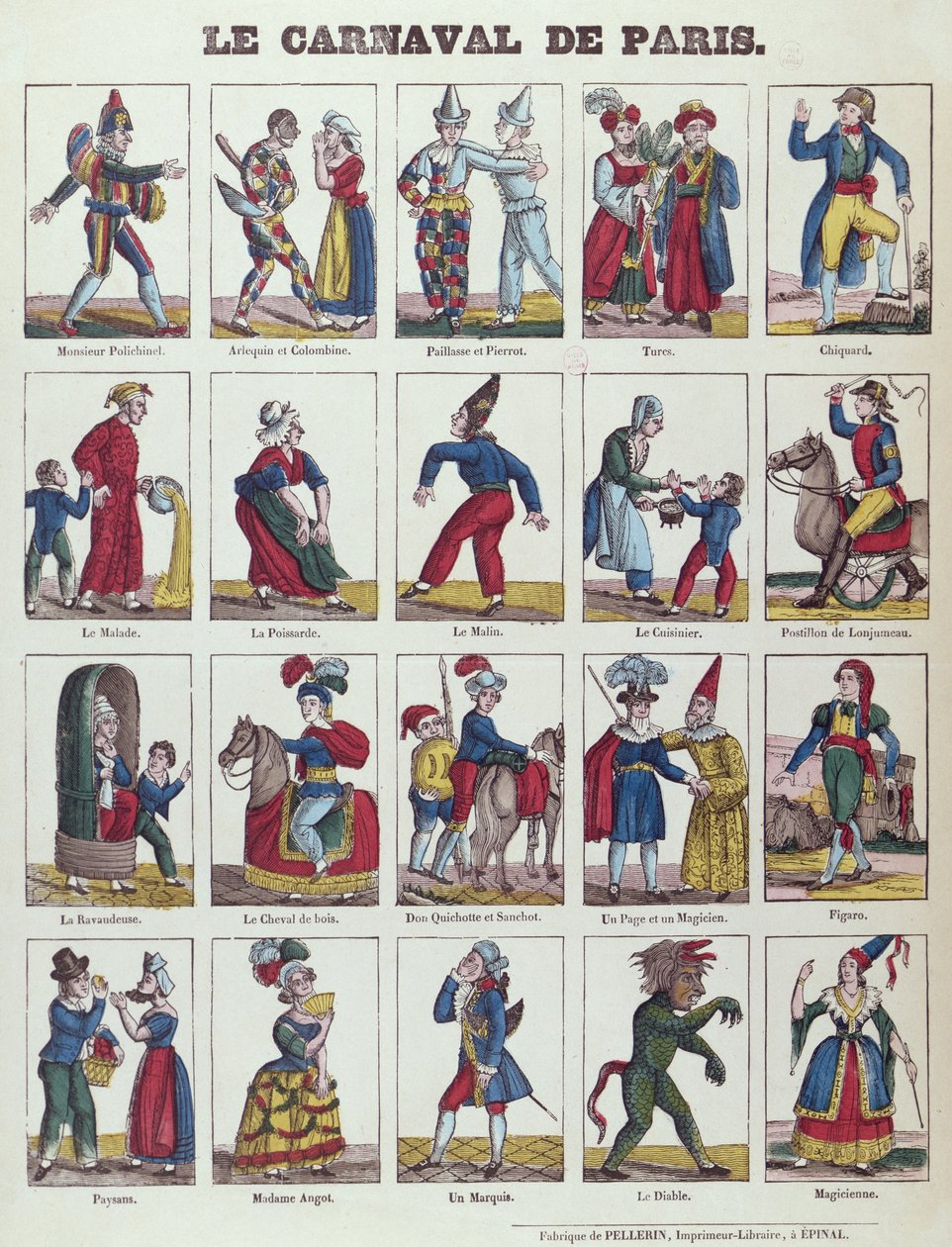 A párizsi karnevál szereplői, 1840 körül alkotó: French School