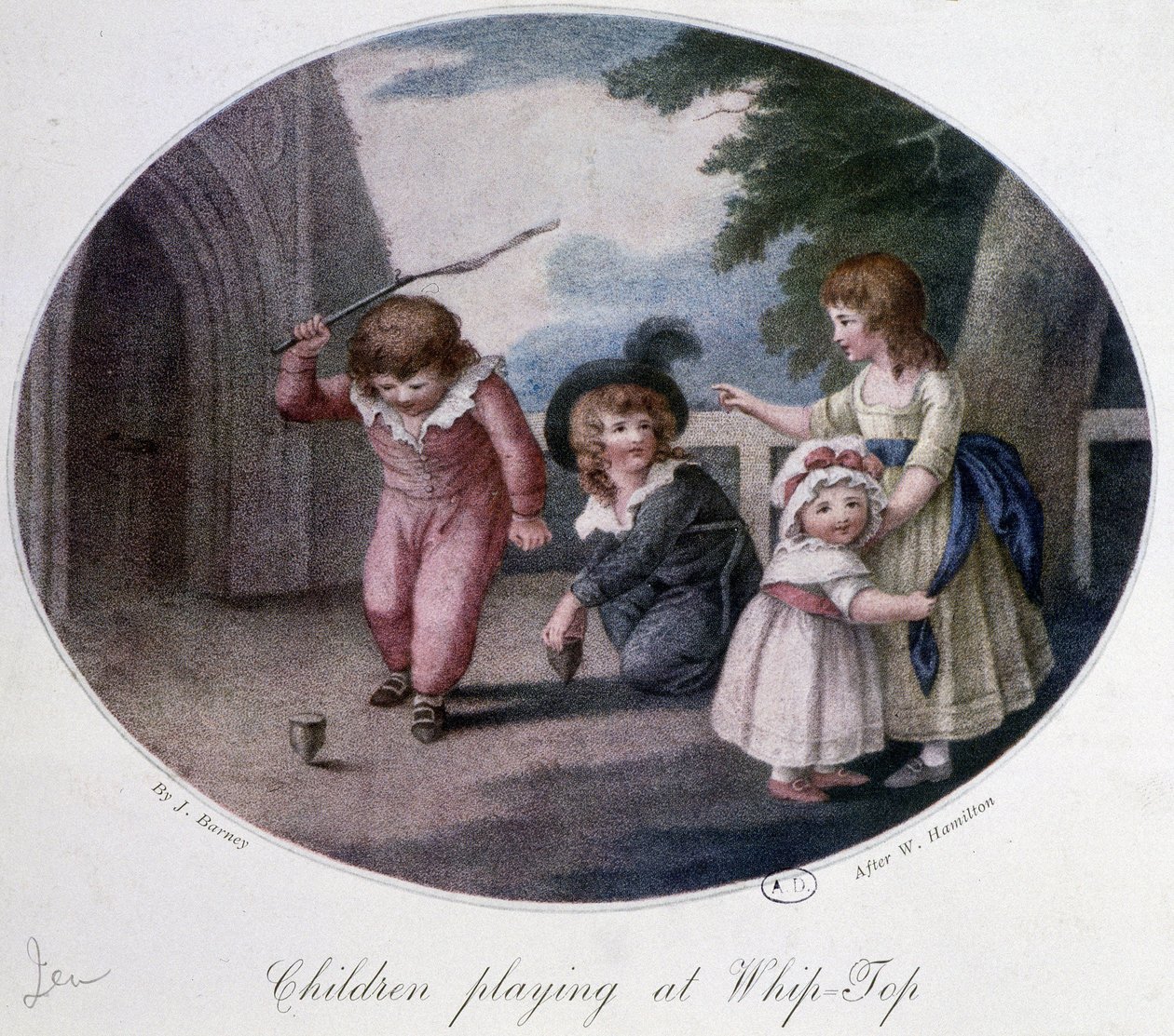 Gyermekek játszanak a felső - rajz alkotó: French School