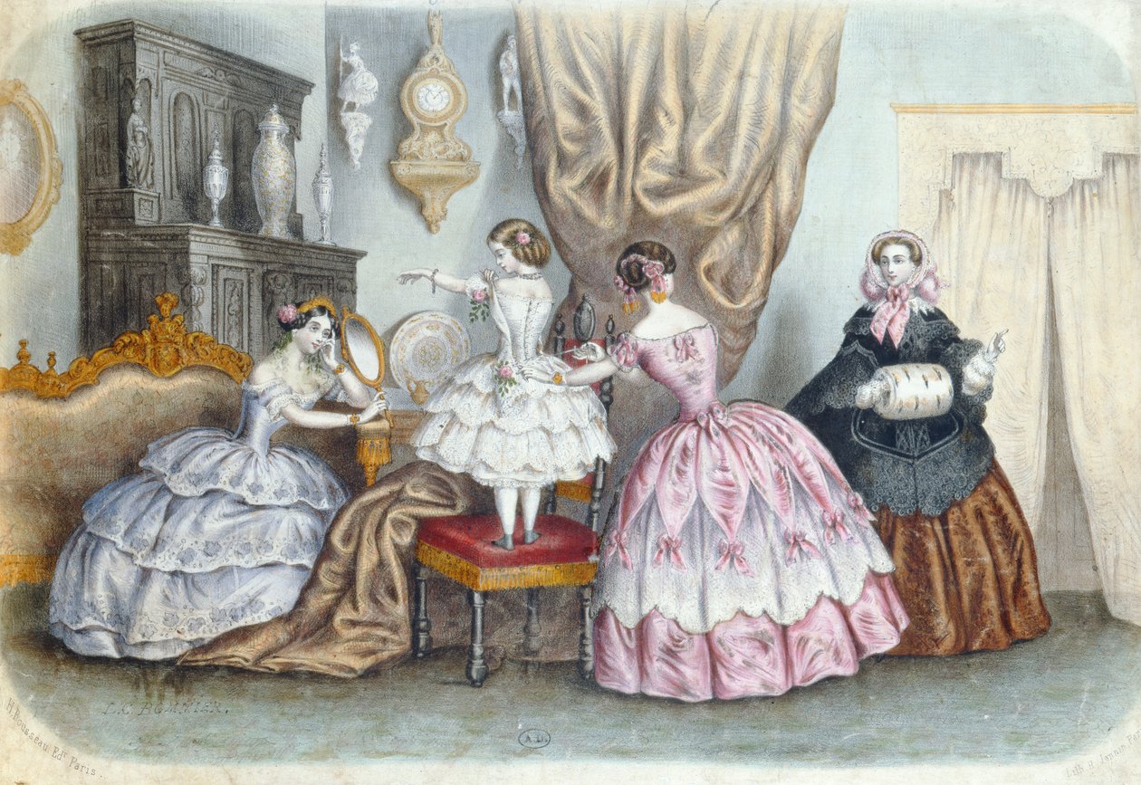 Divatlemez, a la Mode Illustree-től; 1860 körül alkotó: French School