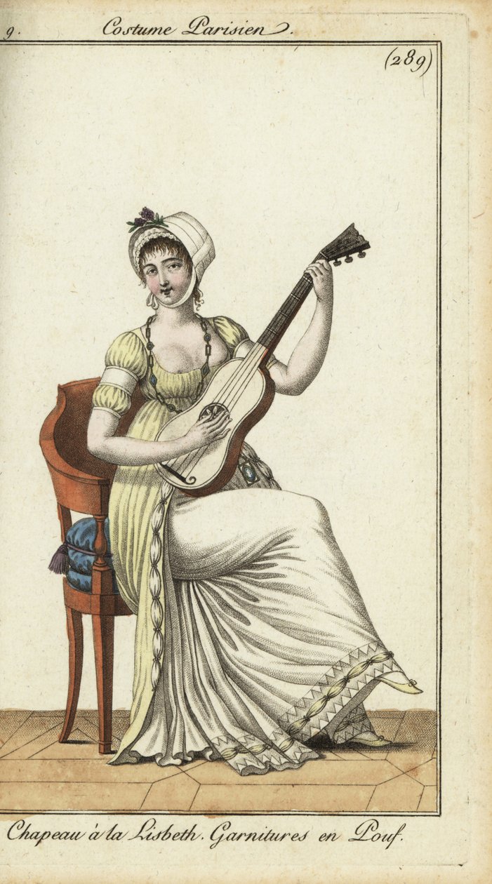 Divatos nő gitározik alkotó: French School
