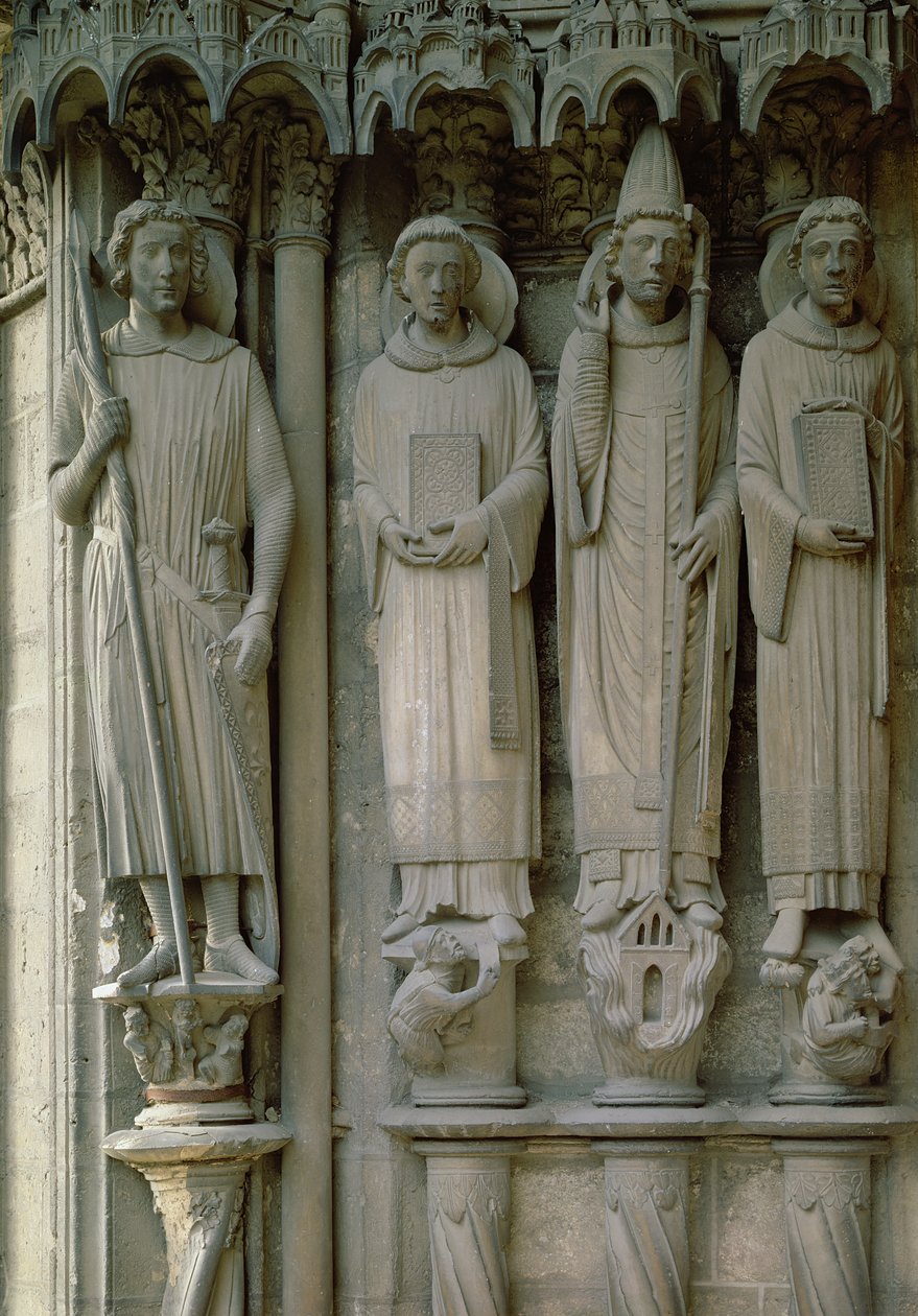 Négy mártír szent, Chartres-i székesegyház, 12120 körül (kő) alkotó: French School