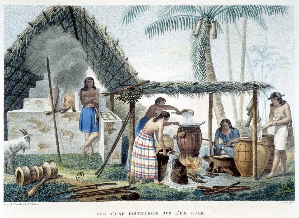 Guam-szigeti szeszfőzde. alkotó: French School