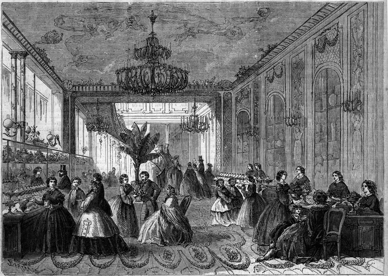 Paul Siraudin cukrászdájának belső képe. Párizs alkotó: French School