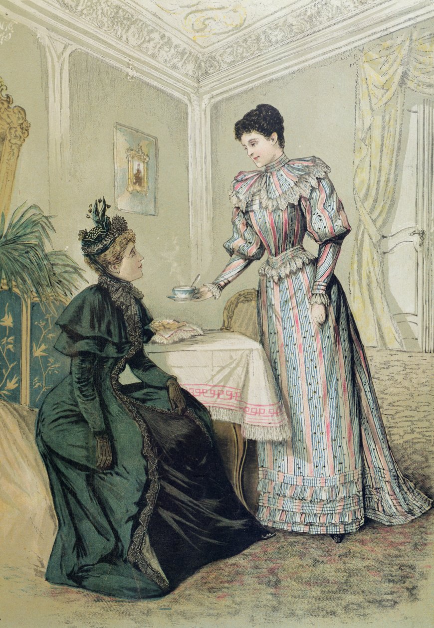 Teát ivó hölgyek. 1890 körül alkotó: French School