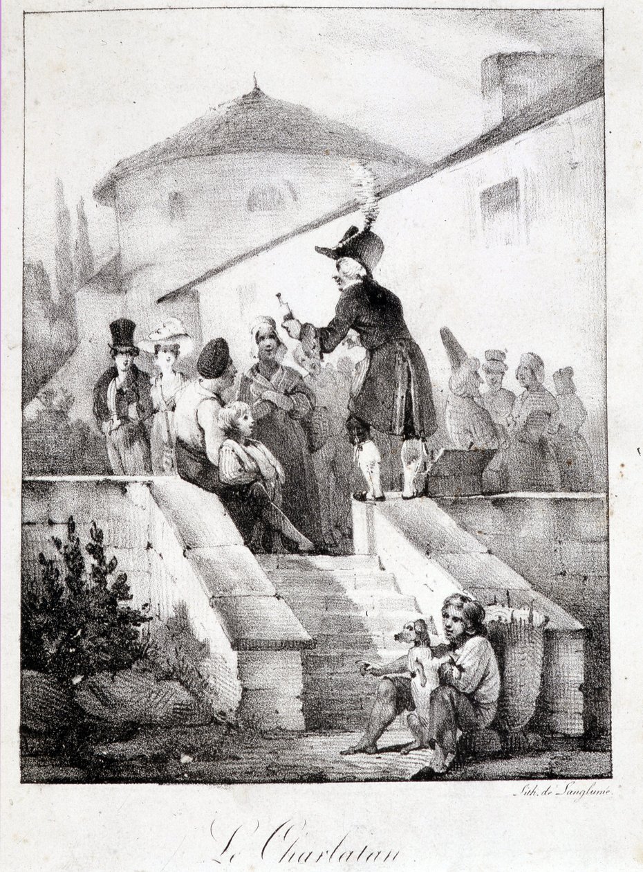 Le Charlatan (csodatermék eladó) alkotó: French School