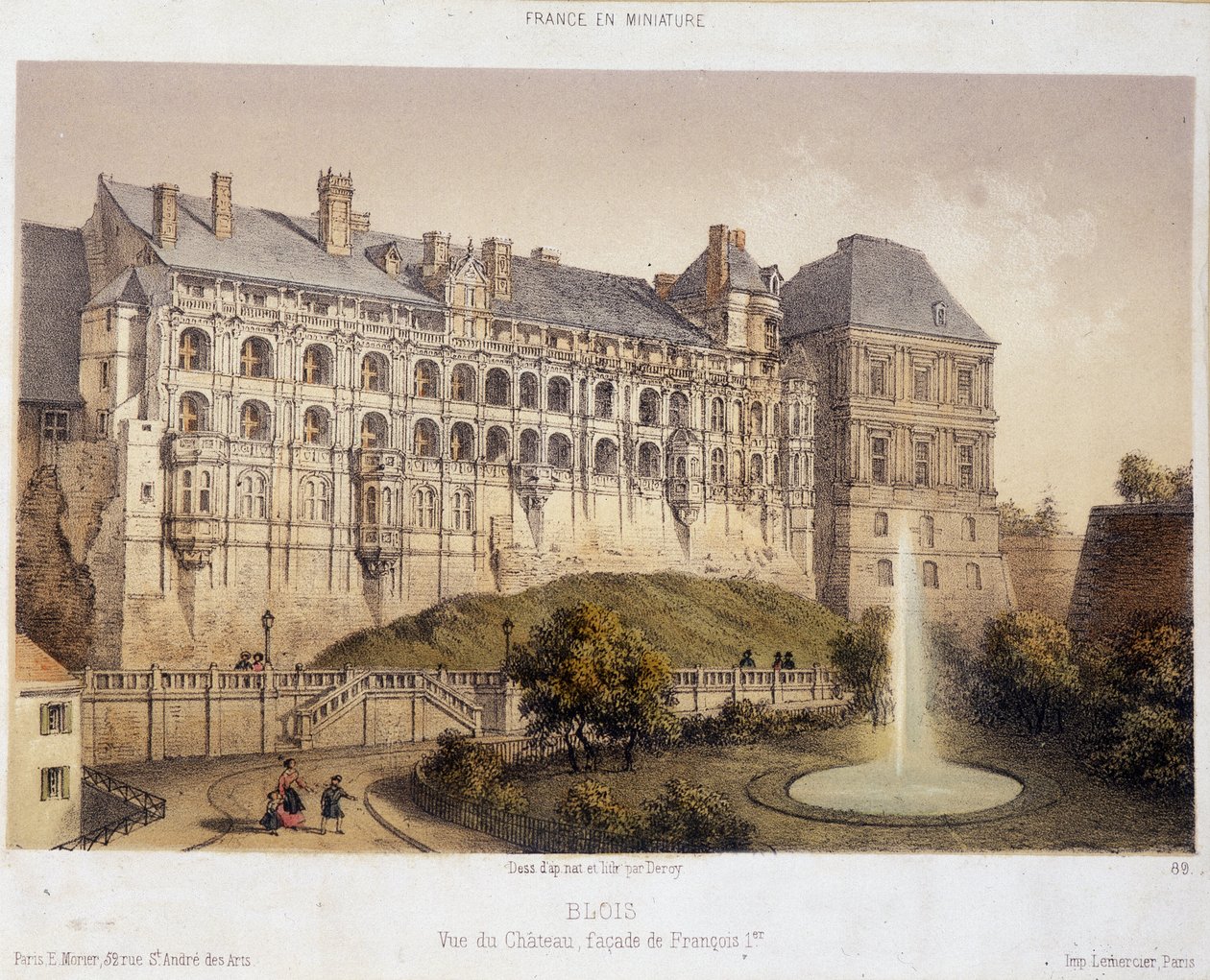 Blois vára - litográfia alkotó: French School