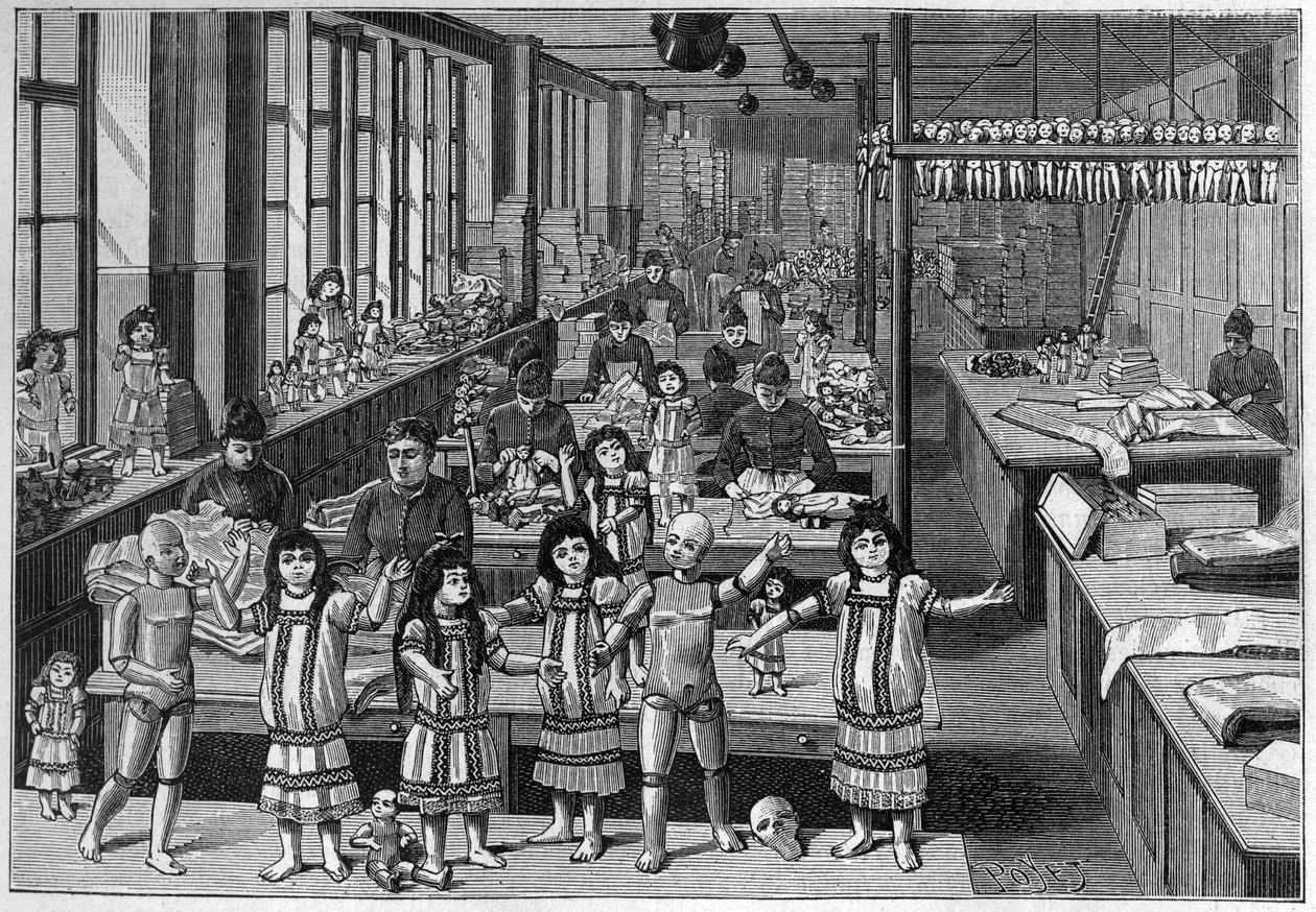 Montreuil babagyár 1888-ban. alkotó: French School