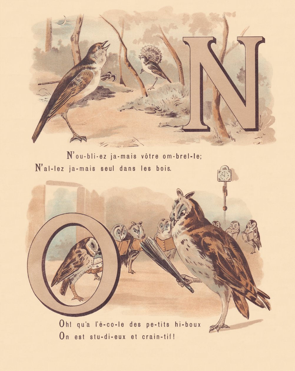 N O: Nightingale, menyegző, bagoly, helyesírás alkotó: French School