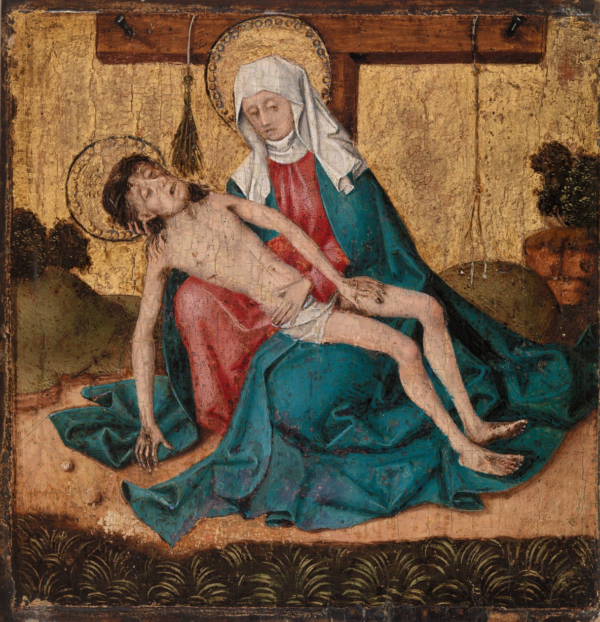 Pieta (tempera és aranylevél a panelen) alkotó: French School