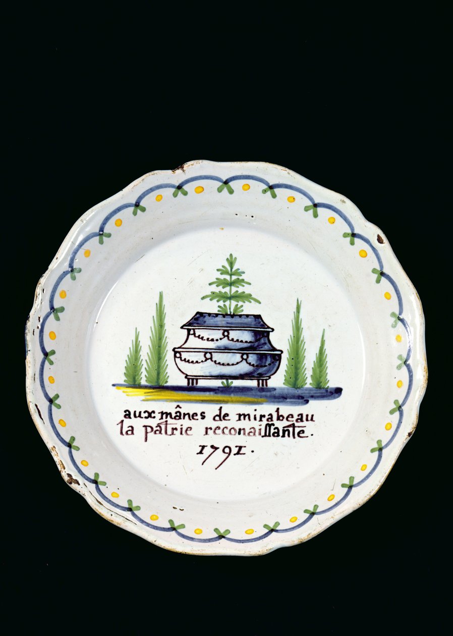 Tányér, 1791 (kerámia) alkotó: French School