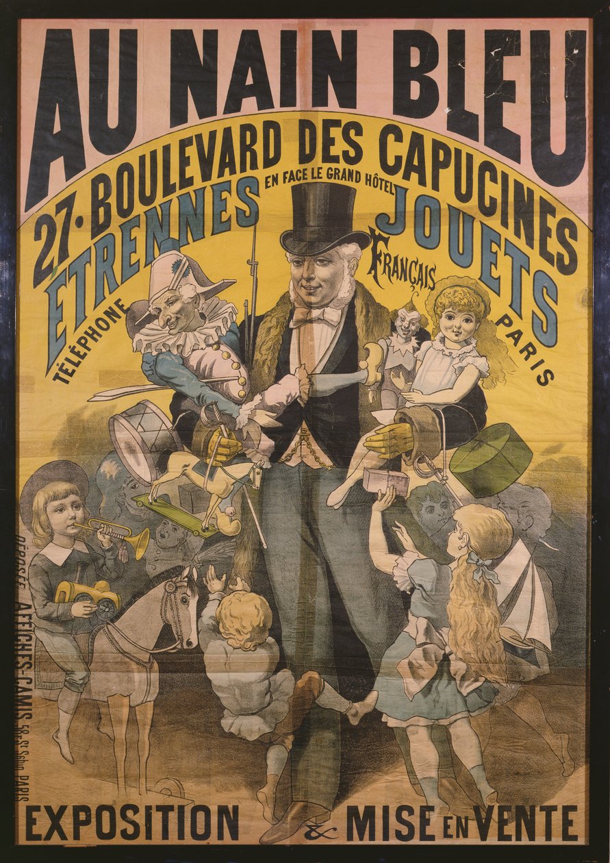 Au Nain Bleu reklámplakát, 1890 körül alkotó: French School