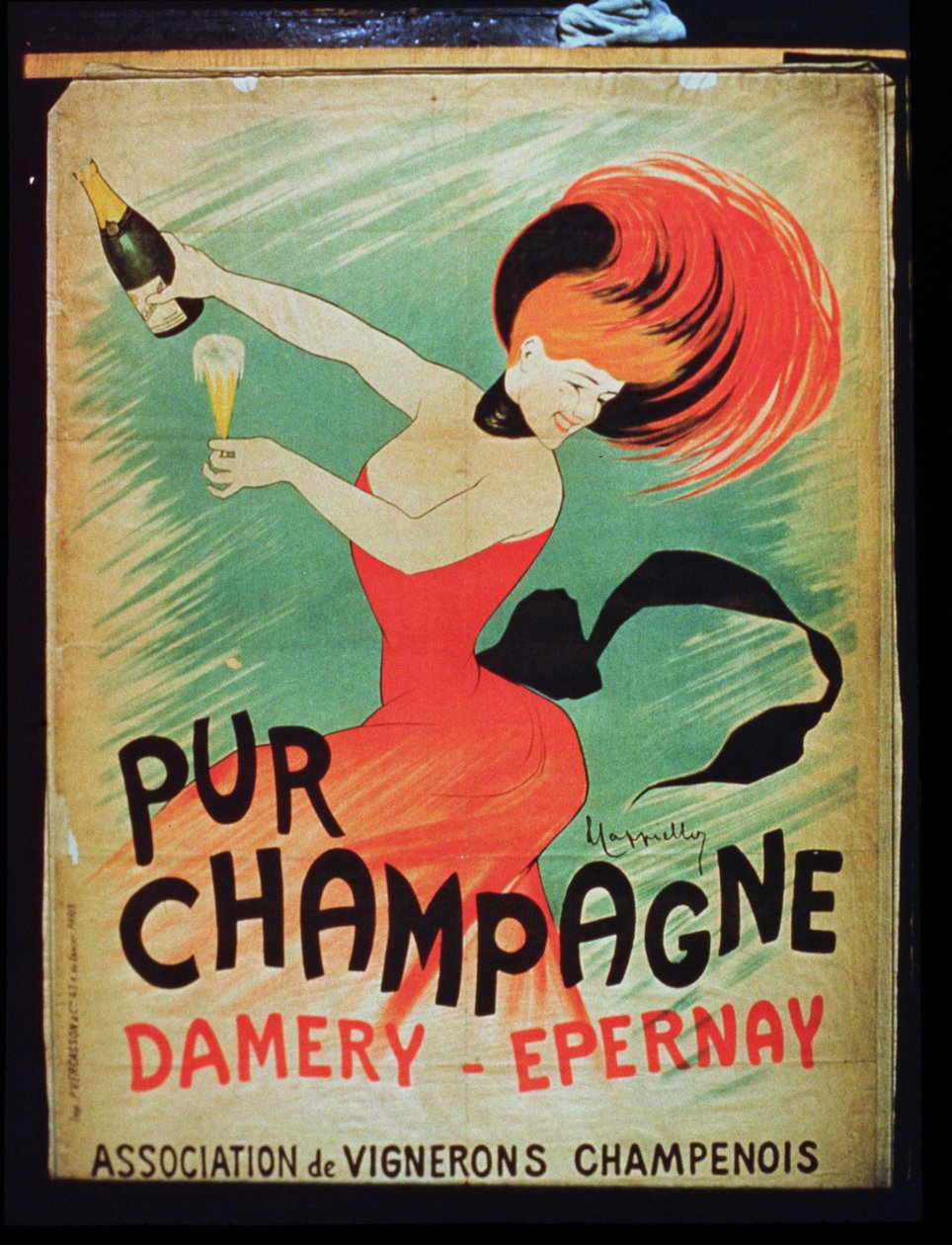 Pur Champagne-t reklámozó plakát, Damery, Epernay alkotó: French School