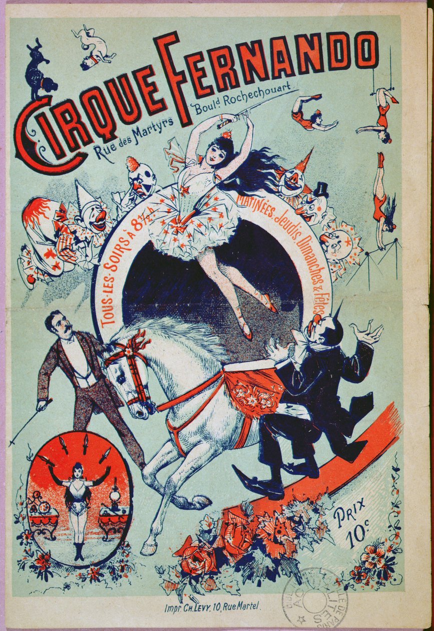 A párizsi Fernando Circuszt reklámozó plakát alkotó: French School