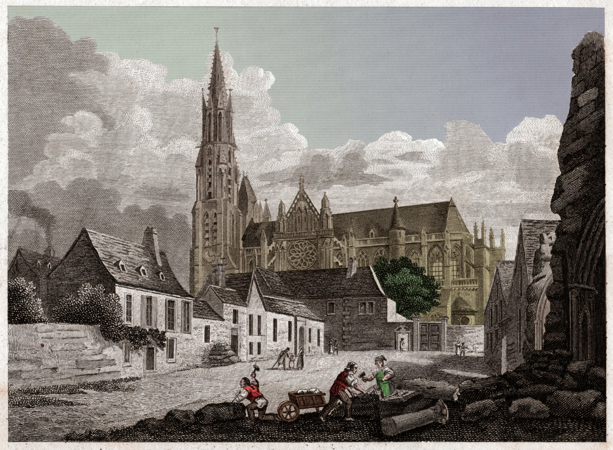 Senlis katedrális. (metszet, 1840 körül) alkotó: French School