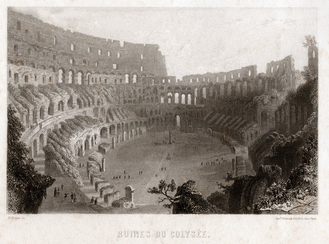 A Colisee-ben van Róma. (metszet, 1840 körül) alkotó: French School