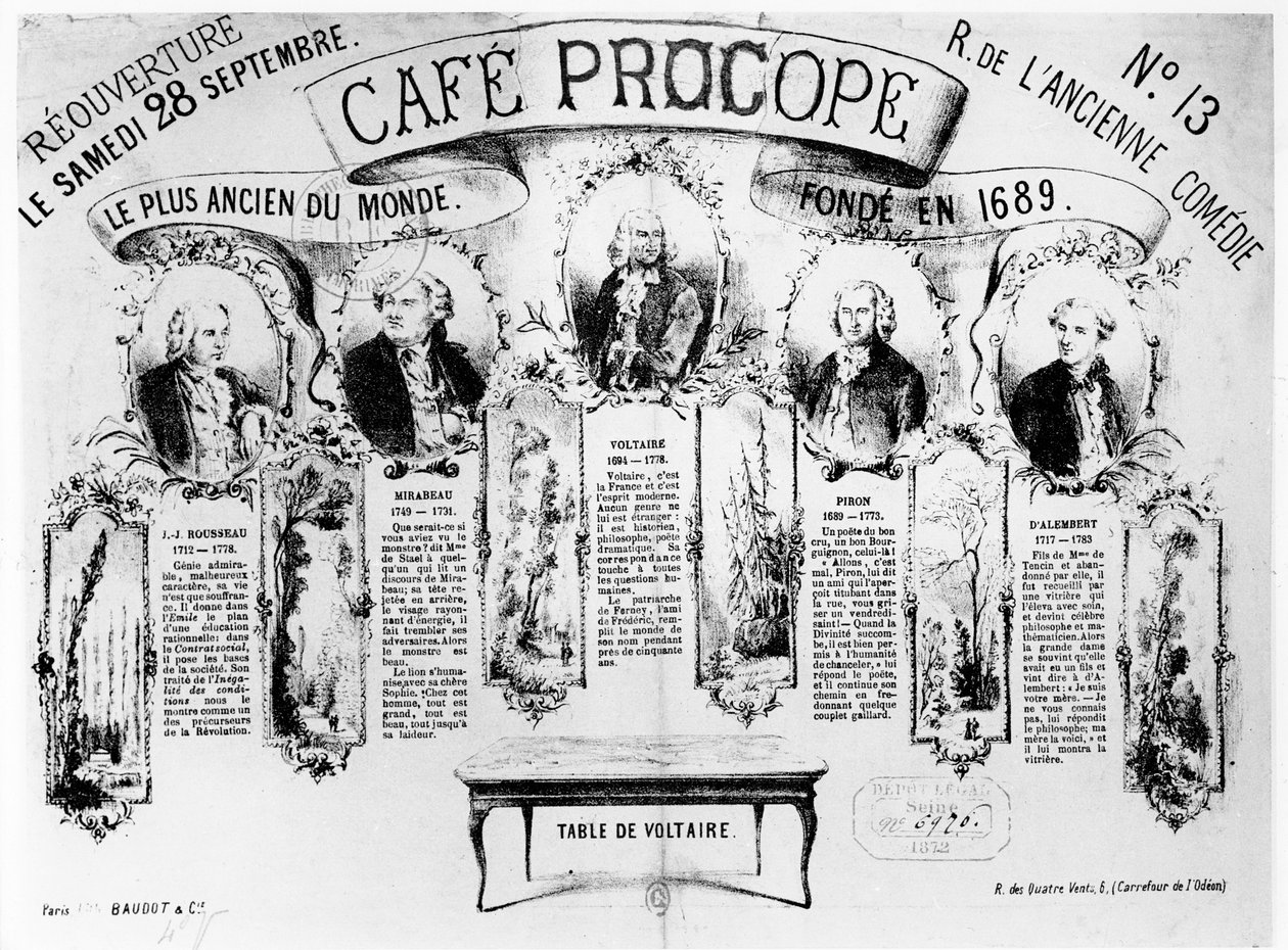 A Cafe Procope újranyitása, 1872 alkotó: French School