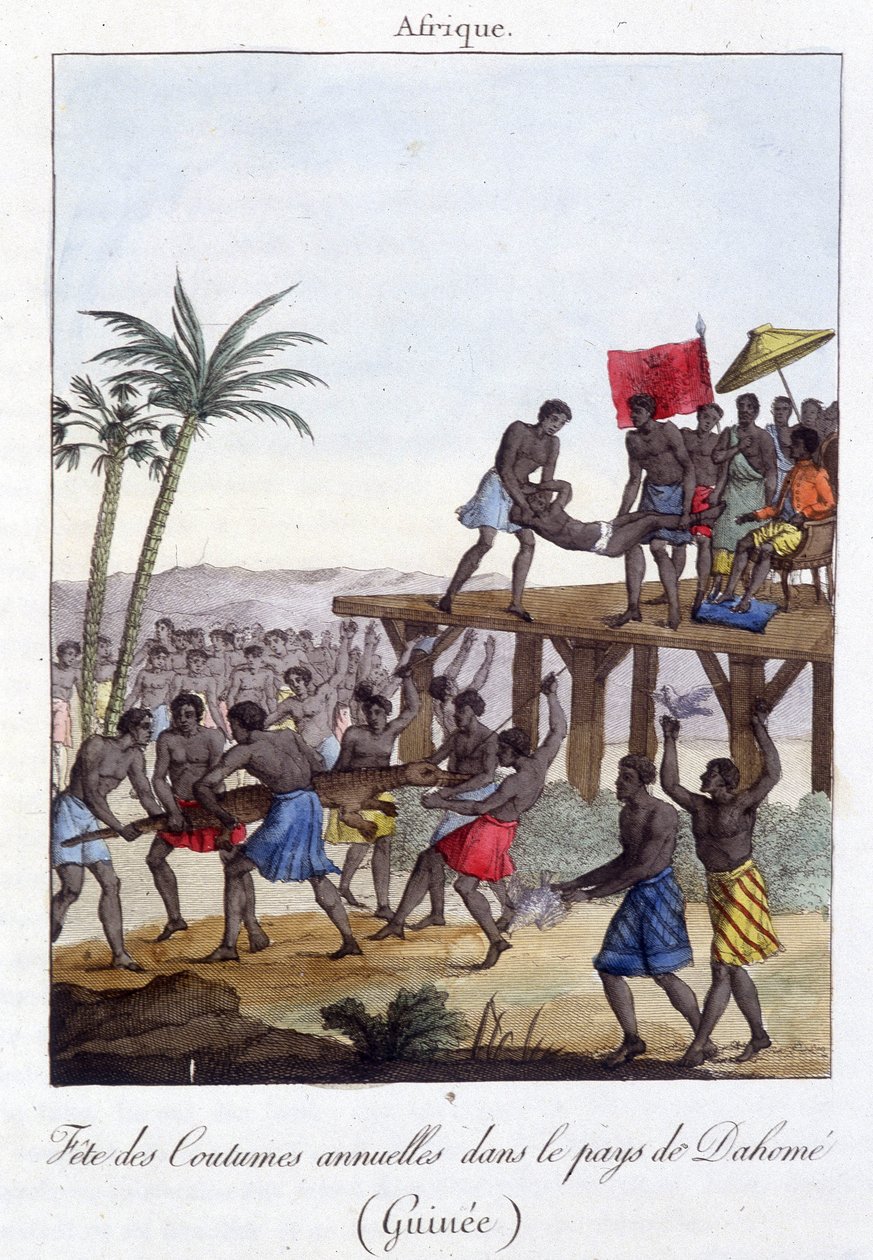 Hagyományos fesztivál Guineában - metszet alkotó: French School