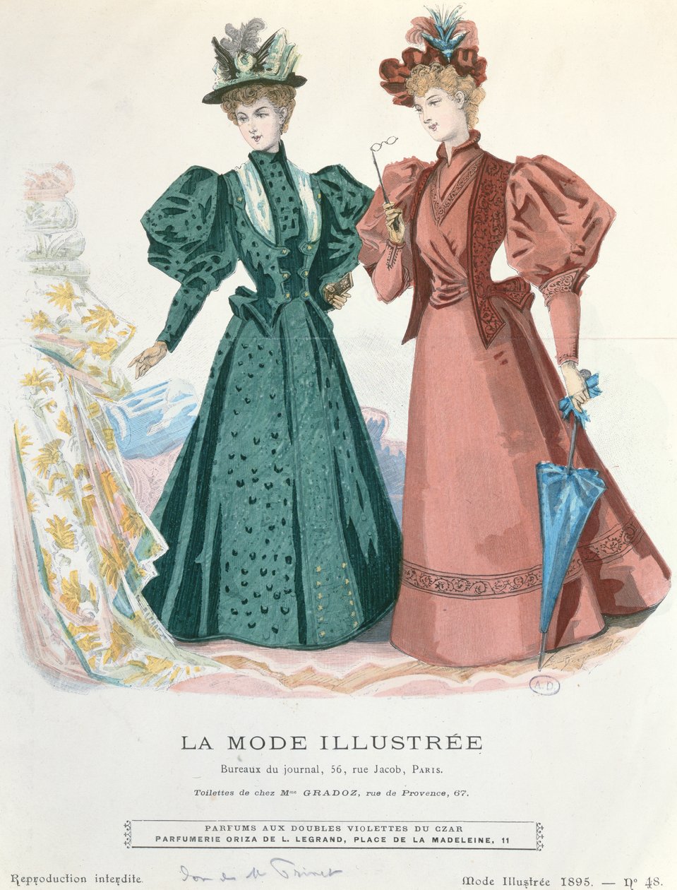 Két nő, a La Mode Illustrée-ből, 1895 alkotó: French School
