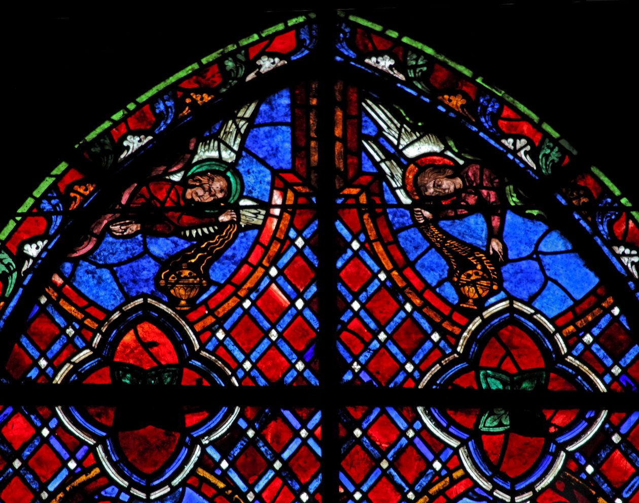 Angyalokat ábrázoló w01 ablak alkotó: French School