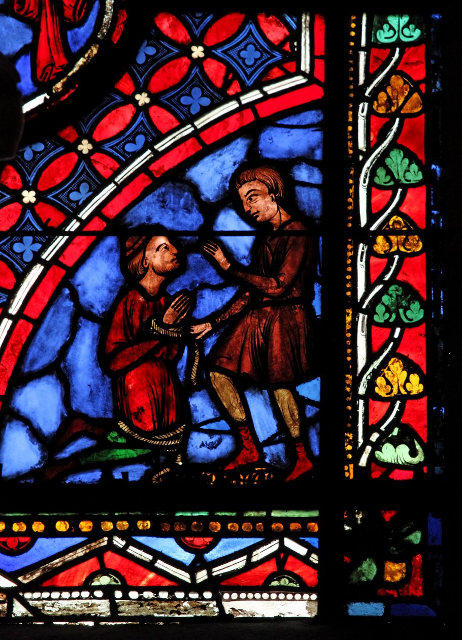 W05 ablak, amely Hermogenészt és Philetust ábrázolja alkotó: French School