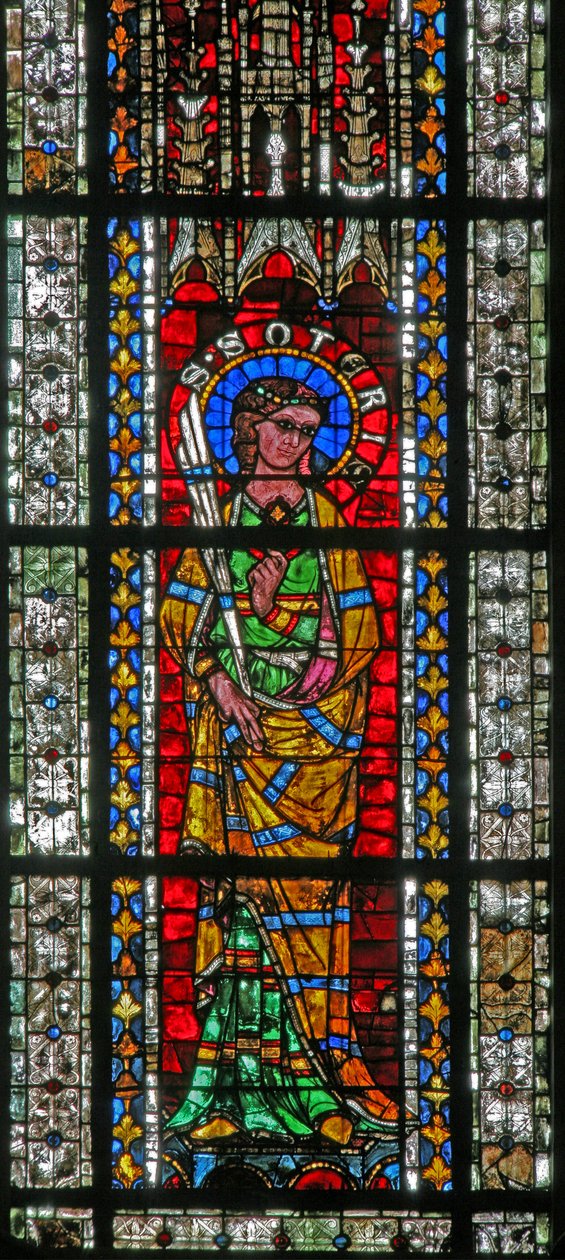 St Soterét ábrázoló w206 ablak alkotó: French School