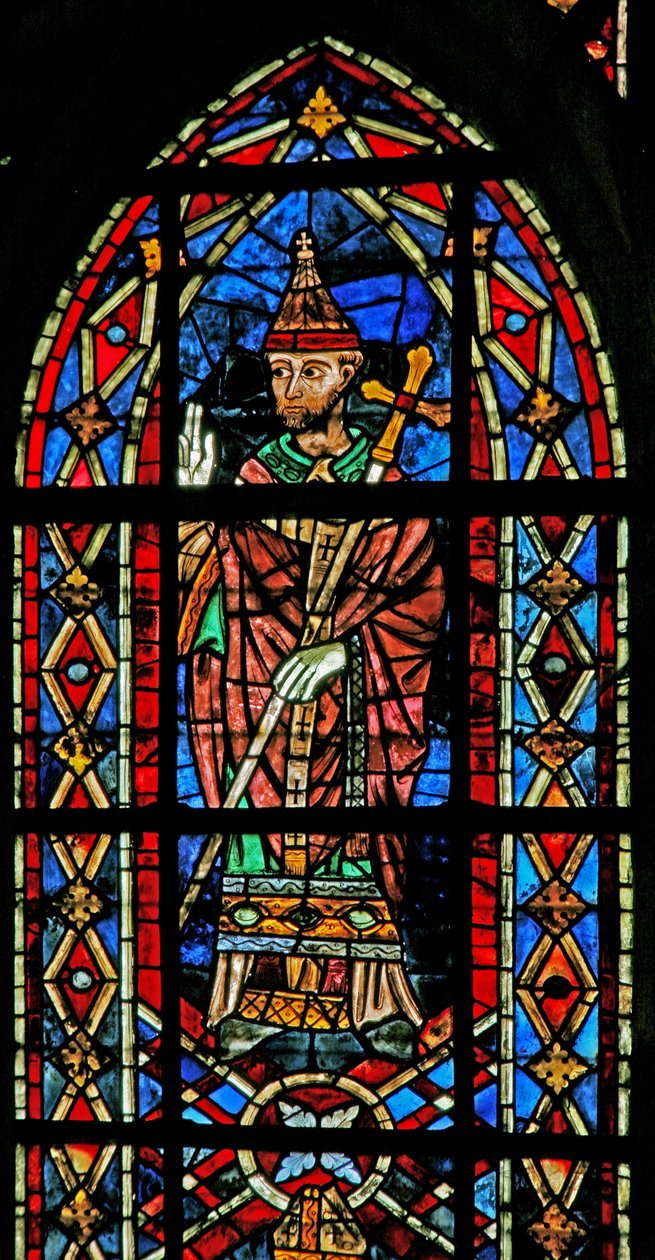 Innocent III pápát ábrázoló w207 ablak alkotó: French School