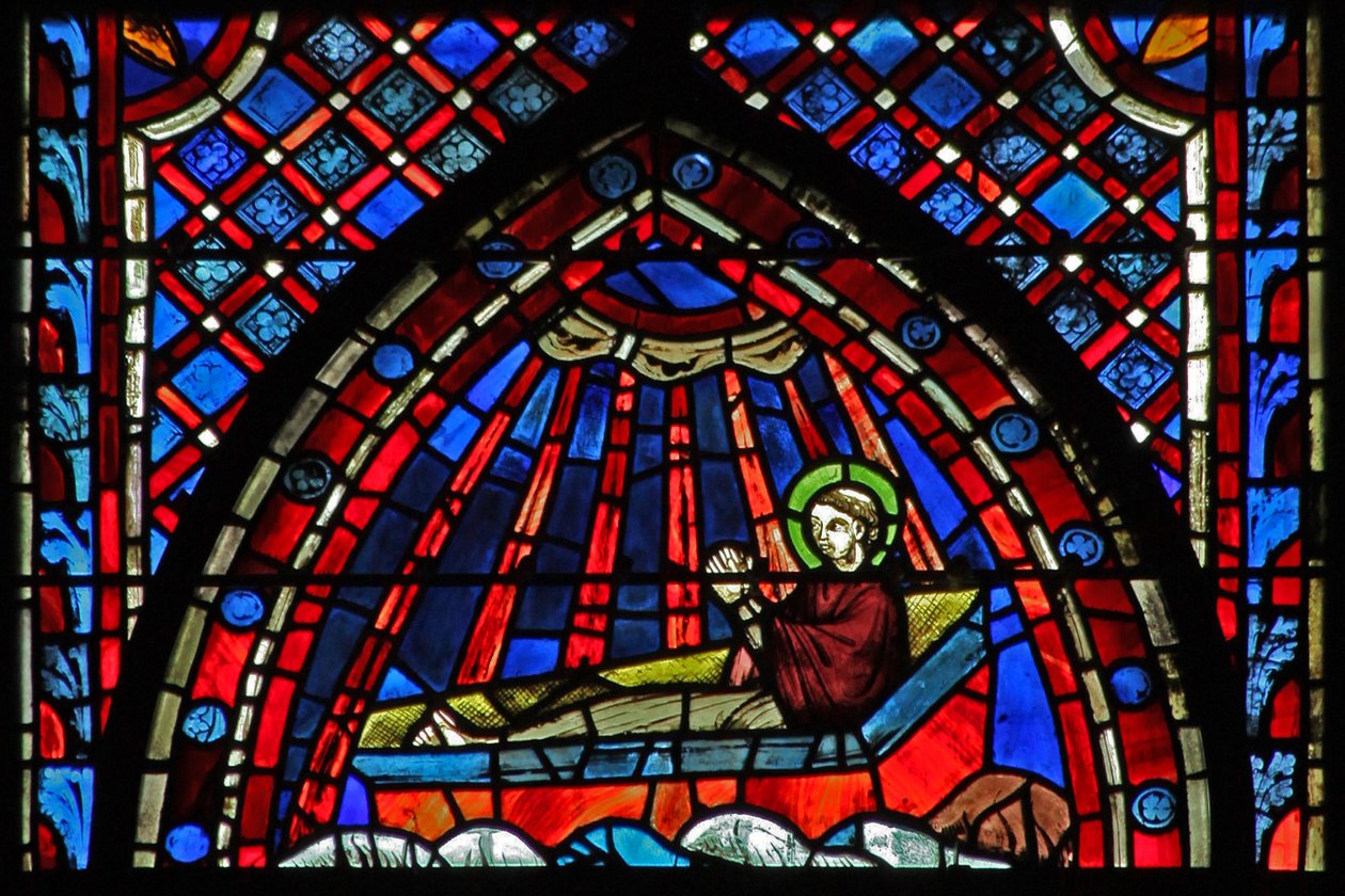 Ablak w7 Szent János temetése alkotó: French School
